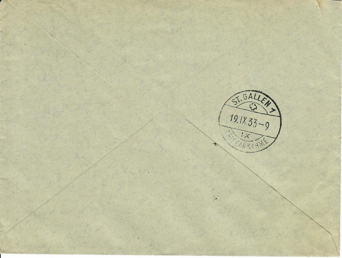 Tutti i francobolli: R - Brief Klosters Dörfli 1933 – Usato da Hochdorf venduto da Ziegel-16 1