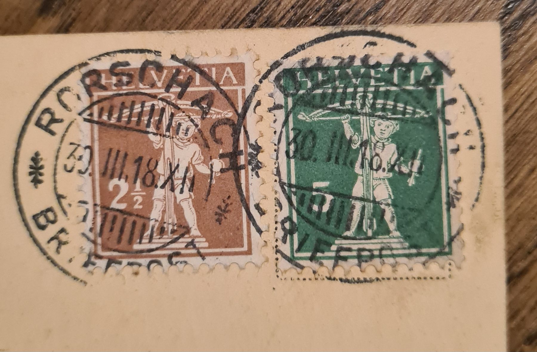 Cartoline postali: Rorschach, Hafenpartie mit Schiffen 1918 – Usato da Ebikon venduto da Donar50 1