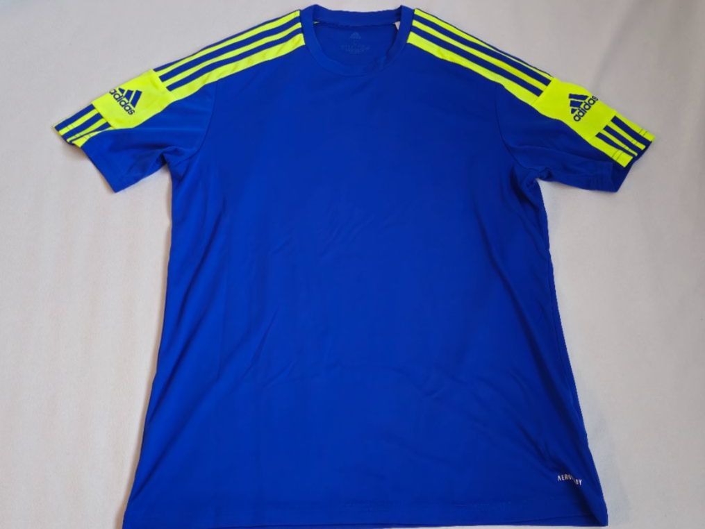 Adidas T-shirt: Adidas Shirt Blau/Neon, Gr. L – Usato da Niederglatt ZH venduto da 04iboT