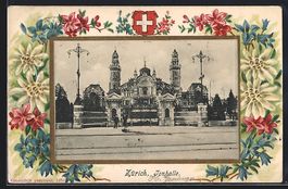 Zürich, Frontalansicht der Tonhalle im 