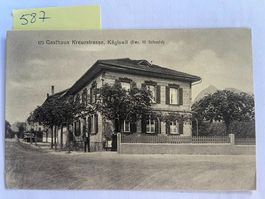 alte Ansichtskarte Gasthaus Kreuzstrasse Kägiswil