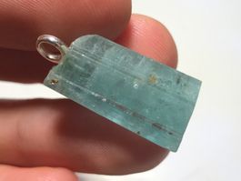 Vanadium Smaragd Anhänger, roh Kristall mit Silber 925 Öse