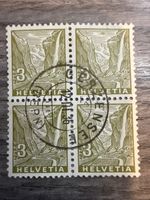 Schweiz Briefmarke Helvetia 3Rp Viererblock Top Zustand! (53