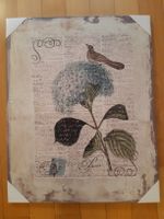 Bild Vogel Blume Vintage Shabby Chic Landhausstil neu