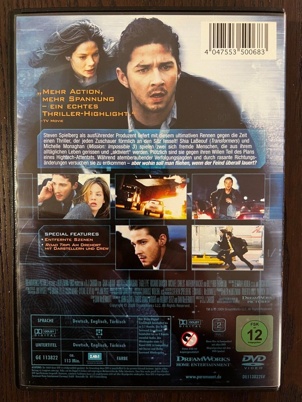 Tutti i DVDs: Eagle Eye - Ausser Kontrolle – Usato da Zürich venduto da FilmFreunde 1