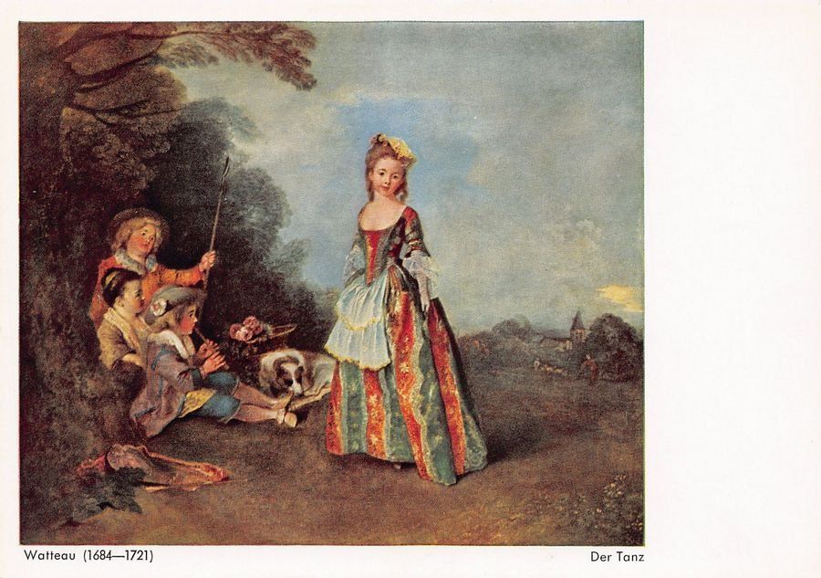 Cartoline postali: Kunst-AK, Watteau, Der Tanz – Usato da Frauenfeld venduto da POML