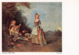 Kunst-AK, Watteau, Der Tanz