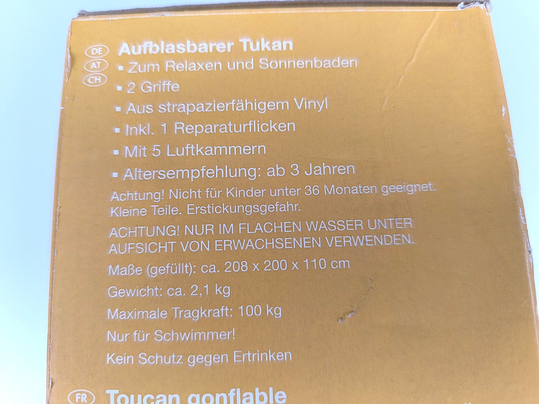 Giocattoli: Aufblasbarer Tukan – Usato da Volketswil venduto da brockipfannenstil 1
