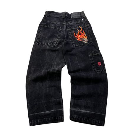 RARE Vintage JNCO Flaming Skull Jeans (XS)