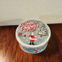 Christkind dose Merry Christmas rund Metall Santa Claus