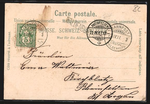 Cartoline postali: AK Waldenburg, Teilansicht mit Kirche – Usato da Berlin venduto da bartko-reher 1