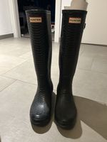 Bottes Hunter noir imitation serpent taille 40