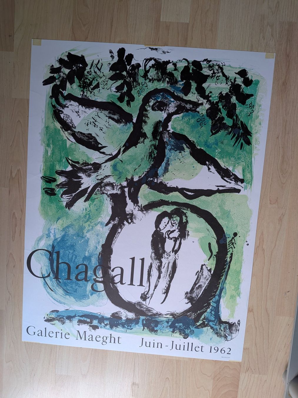 Poster & Bilder: MARC CHAGALL: L'oiseau Vert – Gebraucht aus Rotkreuz von eulennest