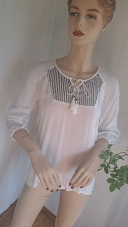 ESPRIT Mousselin Bluse Tunikabluse S XS 34 36 Tunika Paillet