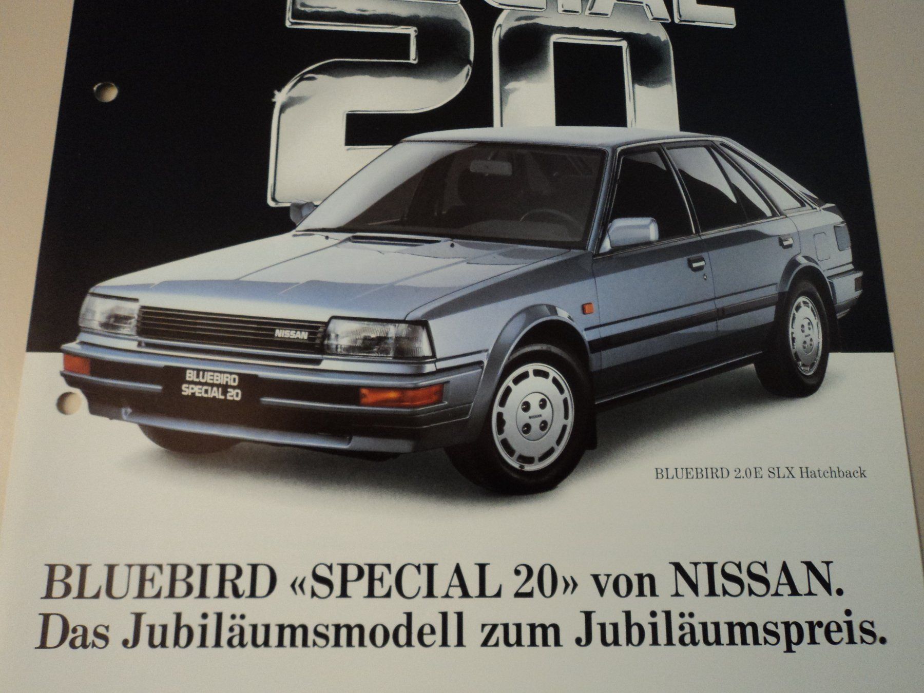 Nissan Documenti: Prospekt Nissan Bluebird "Special 20" 1987 – Usato da Schwarzenburg venduto da modelCARama