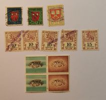 Schweizer Fiskalmarken und 1 Probedruck