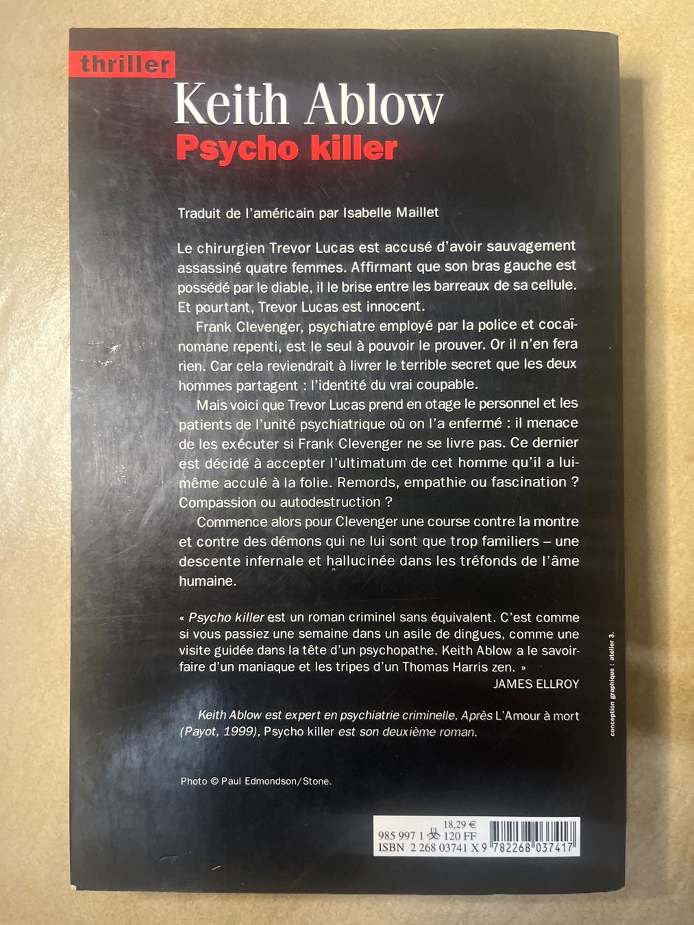 Libri: Livre Psycho Killer - Keith Ablow 1999 – Usato da Vernayaz venduto da Darkfrost 1