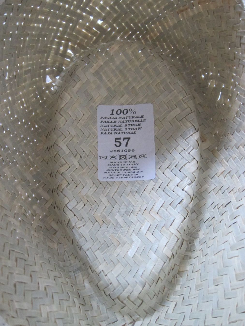 Copricapi, berretti & cappellini: Strohhut beige mit schwarzem Stoffband – Usato da Zürich venduto da Italia58 1