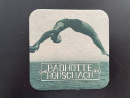 Bierdeckel Badhütte Rorschach Motiv Schwimmer