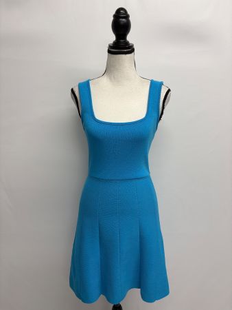 Zara blaues Kleid S Feinstrick Sommerkleid kurz Träger