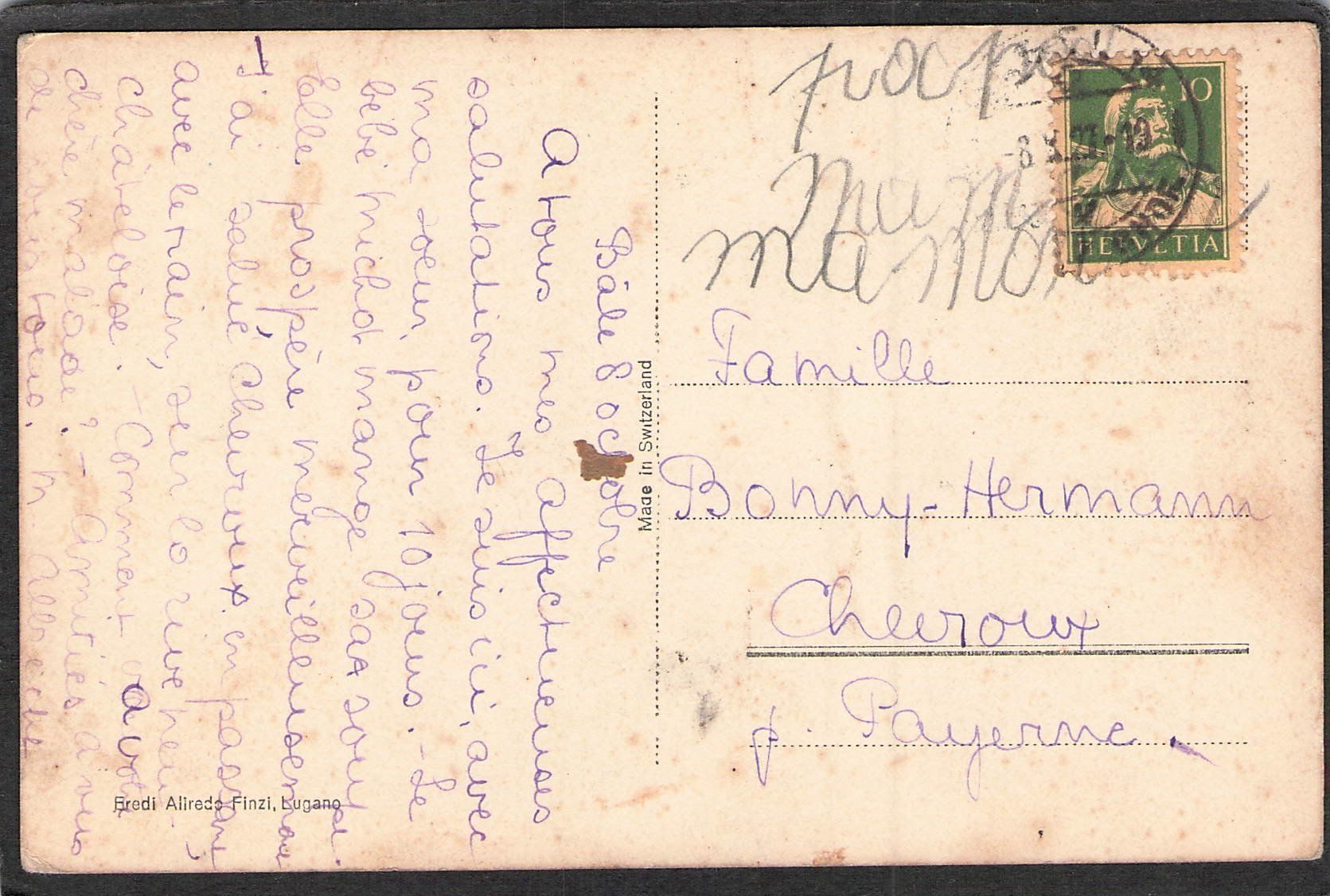 Cartoline postali: ^Basel , Neuer Bahnhof , 1927 – Usato da Reichenburg venduto da Pipo-67 1
