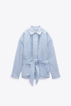 Zara gestreifte Bluse blau/weiss (M)