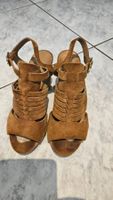 Braune Wildleder Plateau - Sandalen von MAX Gr. 38 Freeflex