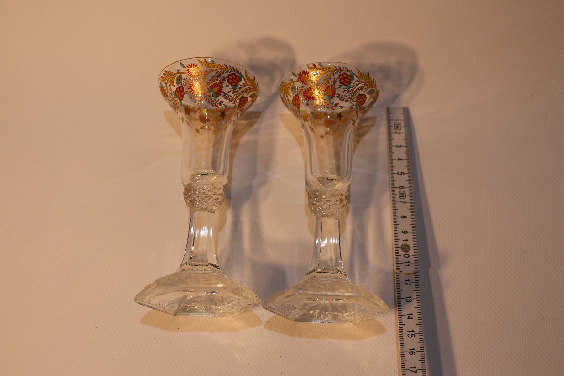 Portacandele: Zwei Glas Kerzenständer – Usato da Corminboeuf venduto da antikerverkauf 2