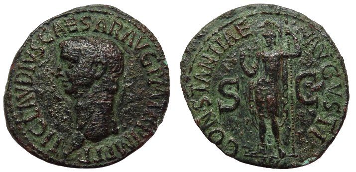 Alle Münzen: CLAUDIUS bronze As – Gebraucht aus La Sarraz von classicworldcoins