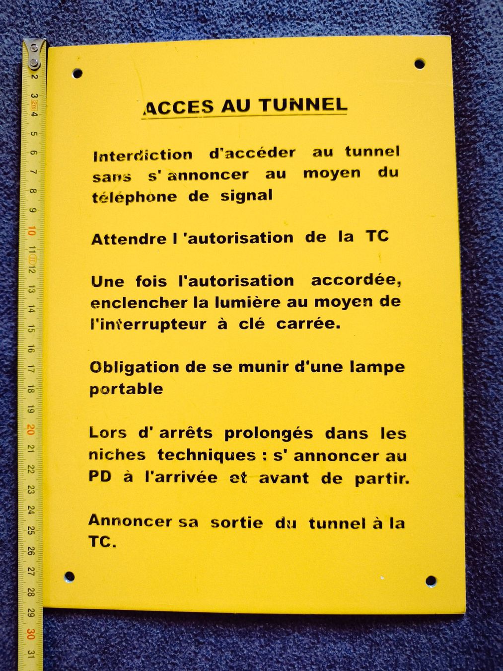 Insegne: Plaque métal 'ACCES AU TUNNEL' – Usato da Genève venduto da lnicoGE