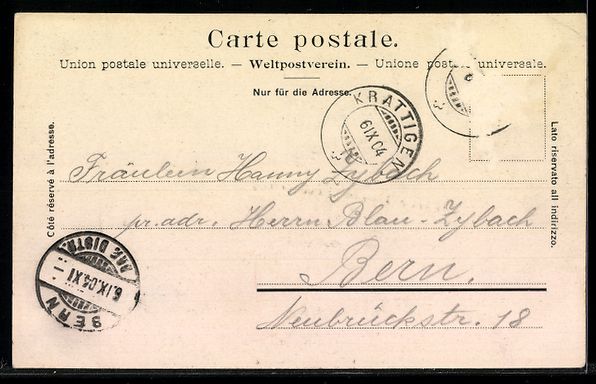 Cartoline postali: Krattigen am Thunersee, Pension Berna, B – Usato da Berlin venduto da bartko-reher 1
