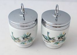 2 Vintage Royal Worcester Egg Coddler Porzellan Eierkocher