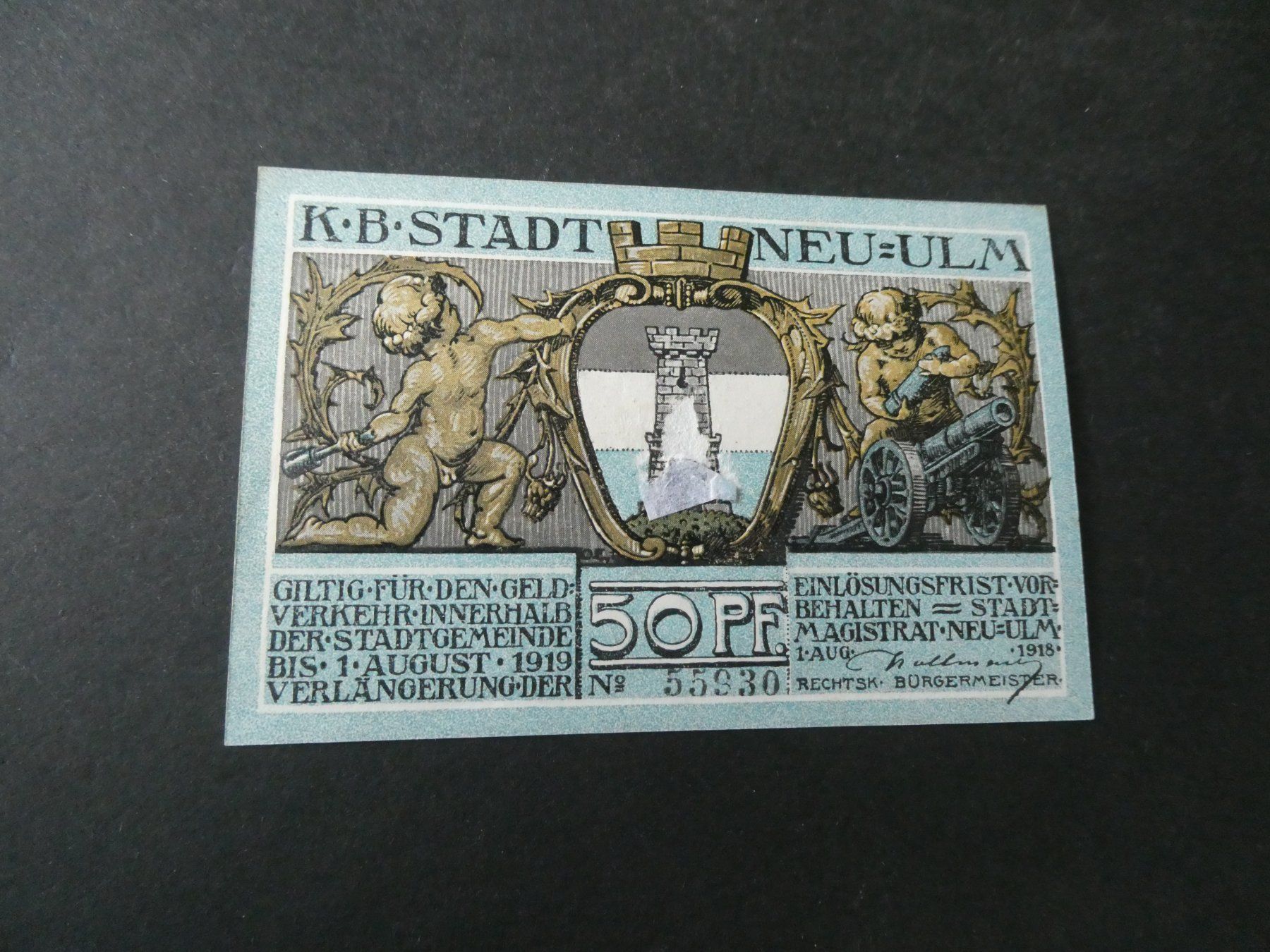Banconote: Dt. Reich, Neu Ulm -  Notgeldschein – Usato da Hinterforst venduto da Rohusri 1