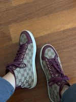 Gucci High Sneaker - Monogramm Canvas & Bordeaux Leder