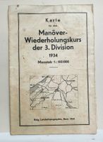 CH Militär Landkarte Manöverkarte 3. Division 1934, Schweiz