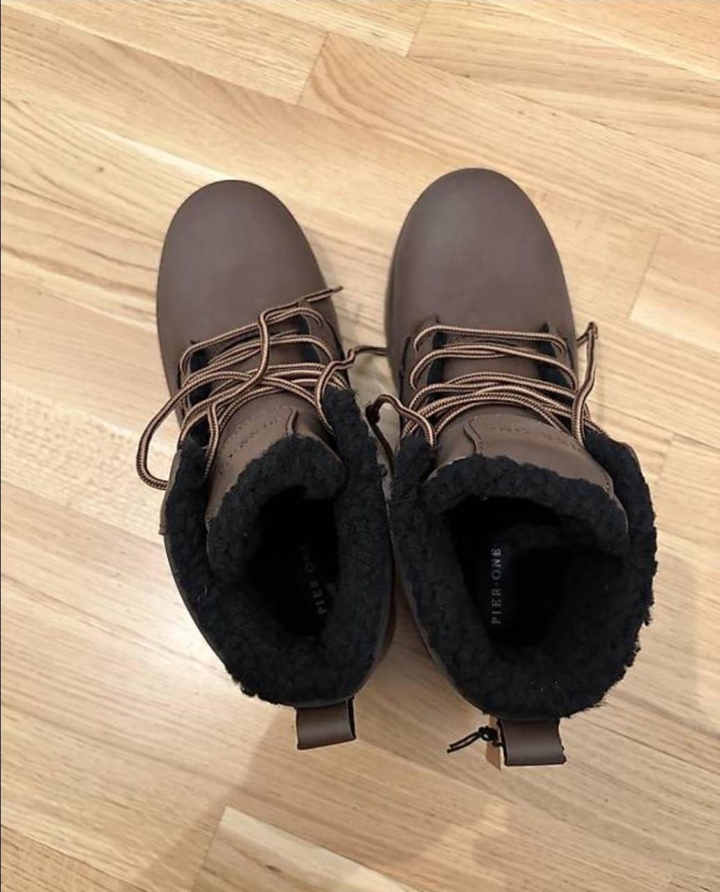 Scarpe da uomo: Schnürstiefelette Pier One dark brown – Nuovo e nell'imballaggio originale da Zürich venduto da mau_j25q 1