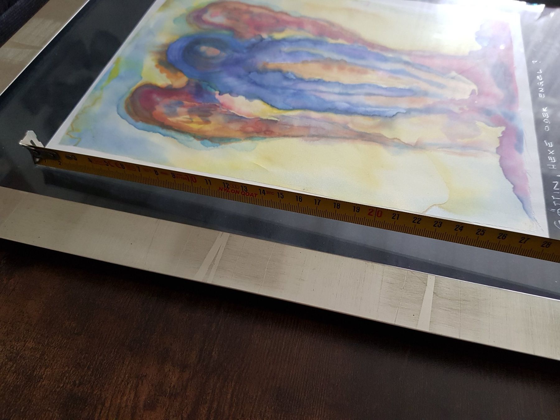 Dipinti: Aquarell auf Seide "Göttin, Hexe oder Engel?", signiert M.S. – Usato da Berneck venduto da heikodzint 6
