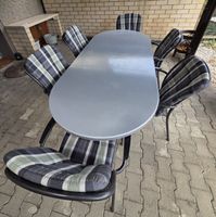 Gartentisch mit 6 Stühlen und Kissen