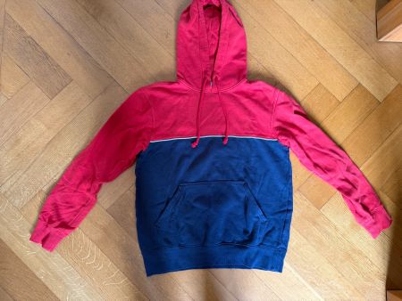 H&M Hoodie Pullover Rot/Dunkelblau Gr. S Colorblock