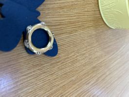 Eleganter vergoldener Ring Edelweiss motiv - Grösse  54