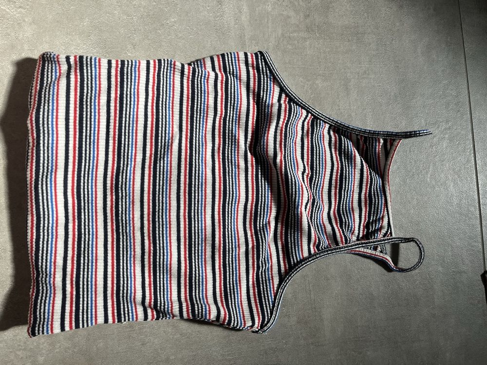 Body Pull&Bear Noir à Rayures Rouges Et Blanches - Taille M - Manches Longues - Coton - Neuf Avec étiquette
