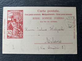 1900 Jubilé UPU 10Ct Entier postal - GRONO 10.X.00