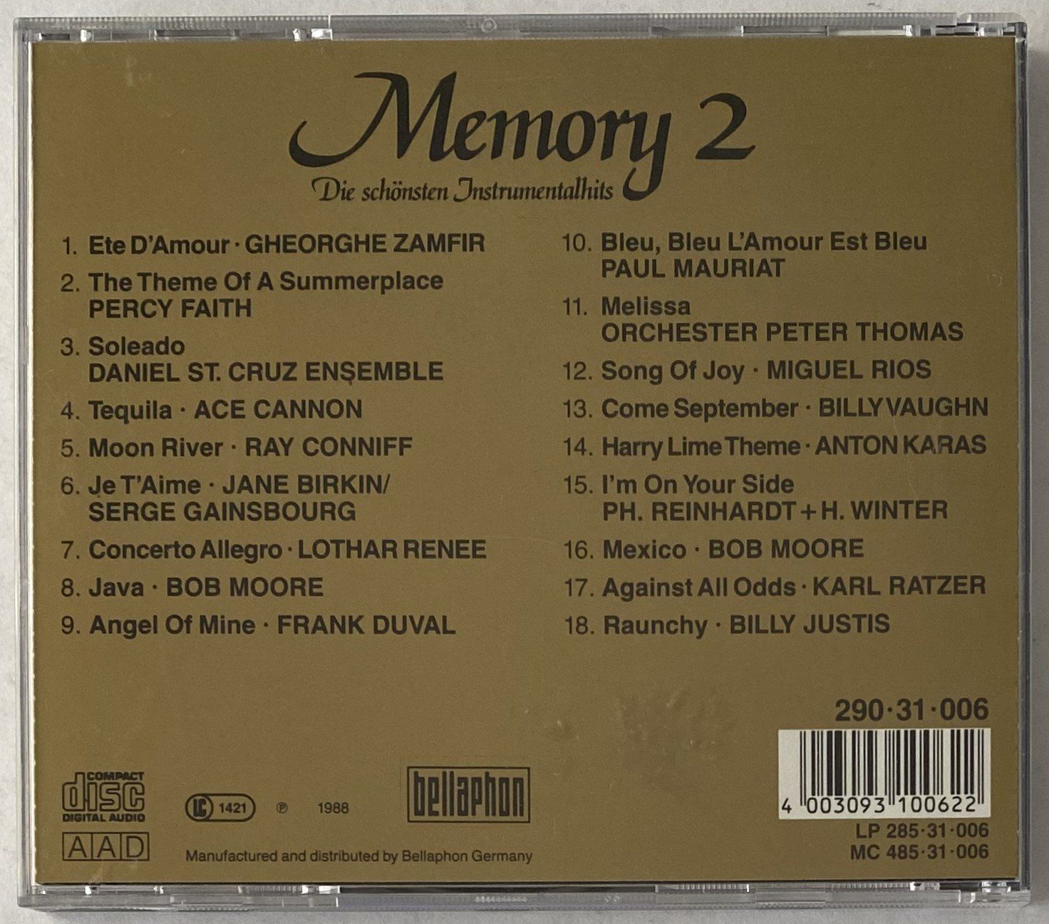 CD: Memory 2 (Die schönsten Instrumentalhits) – Usato da Flums venduto da Asquillo 1