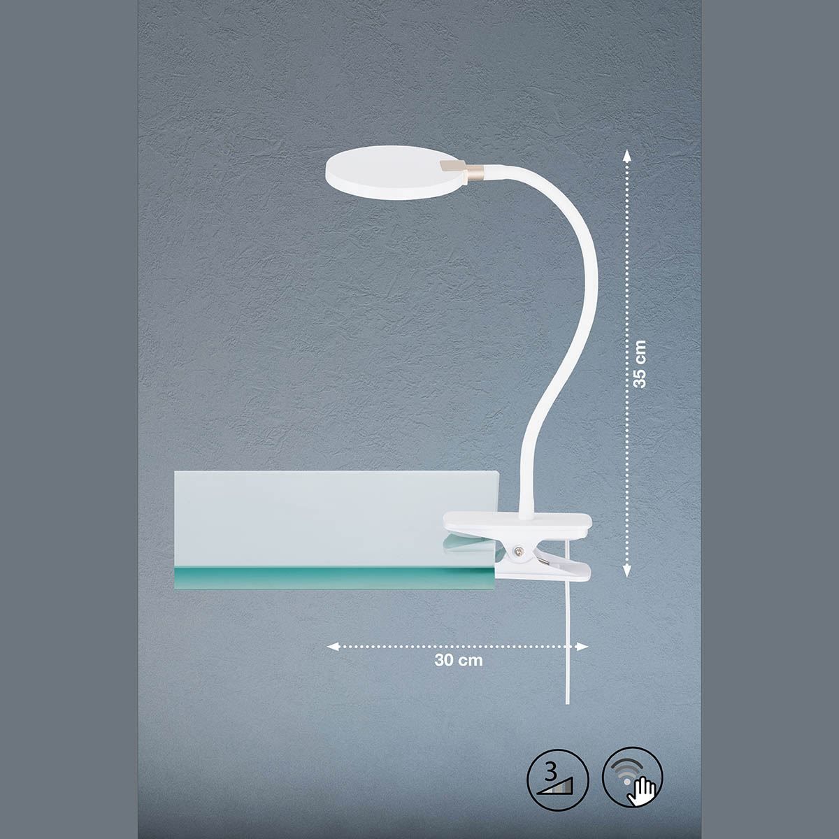Lampade: LED Klemmleuchte, Weiss, 35 cm Höhe – Nuovo (secondo la descrizione) da Kreuzlingen venduto da Smart-Light 3