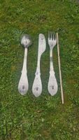 Riesiges Vintage Besteck Set Löffel Gabel Messer Wand Dekora