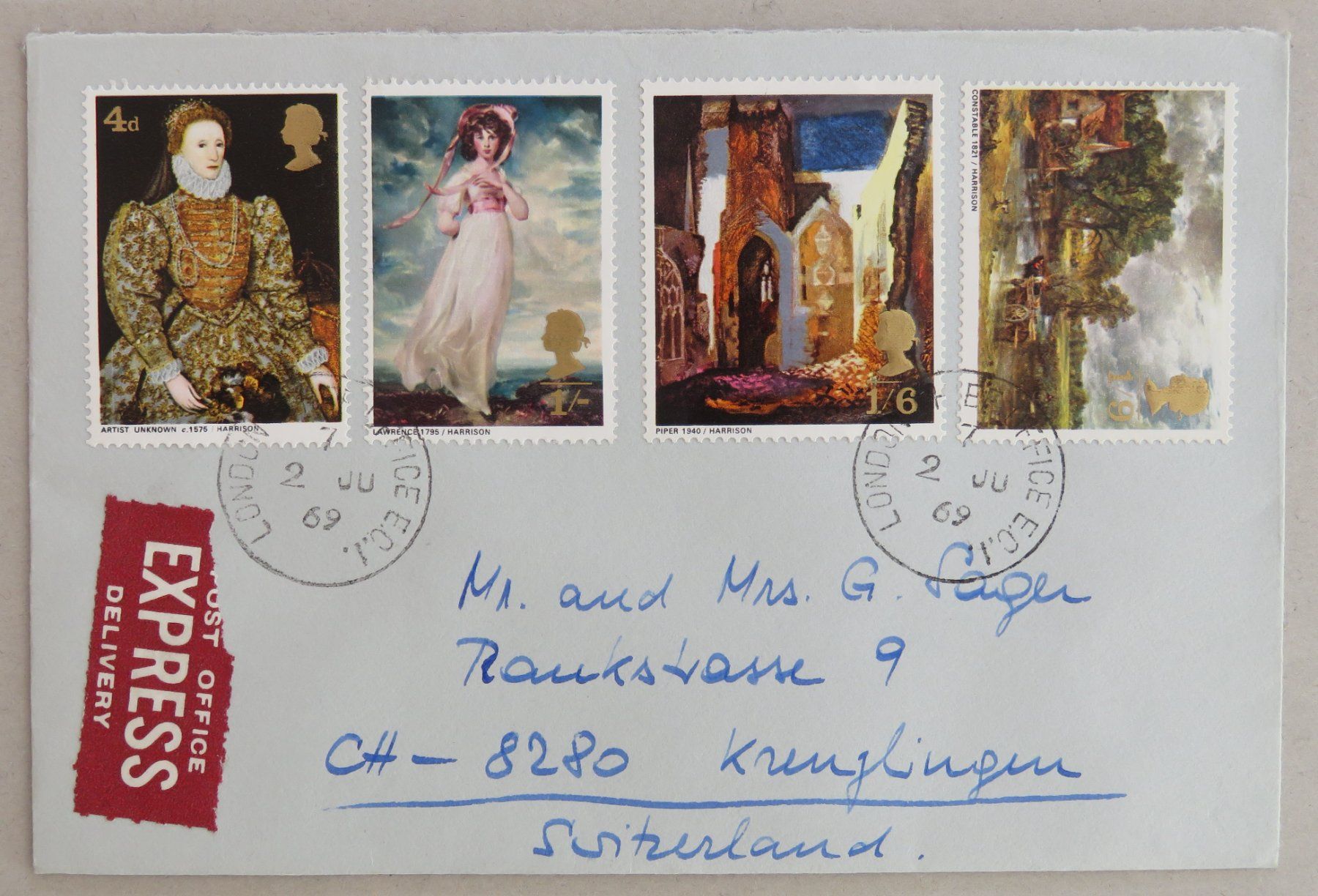 Tous les timbres: 6 Briefe England 1969 – D'occasion à Kreuzlingen par Koi4 2