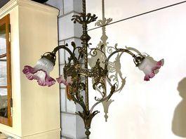 Jugendstil Kronleuchter Luster Bronze Frankreich um 1900