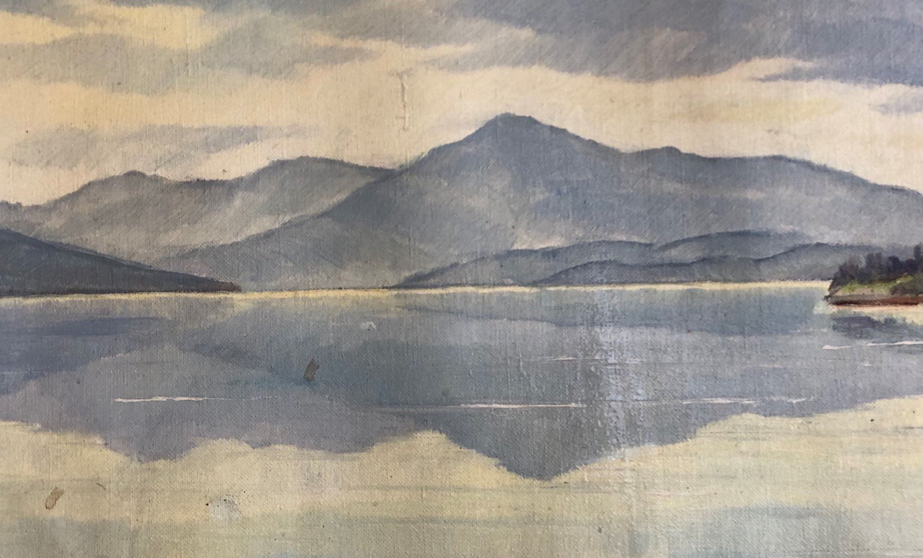 Gemälde: J. Wagner 1943 Top See Anblick – Gebraucht aus Müllheim Dorf von Othmar73 7