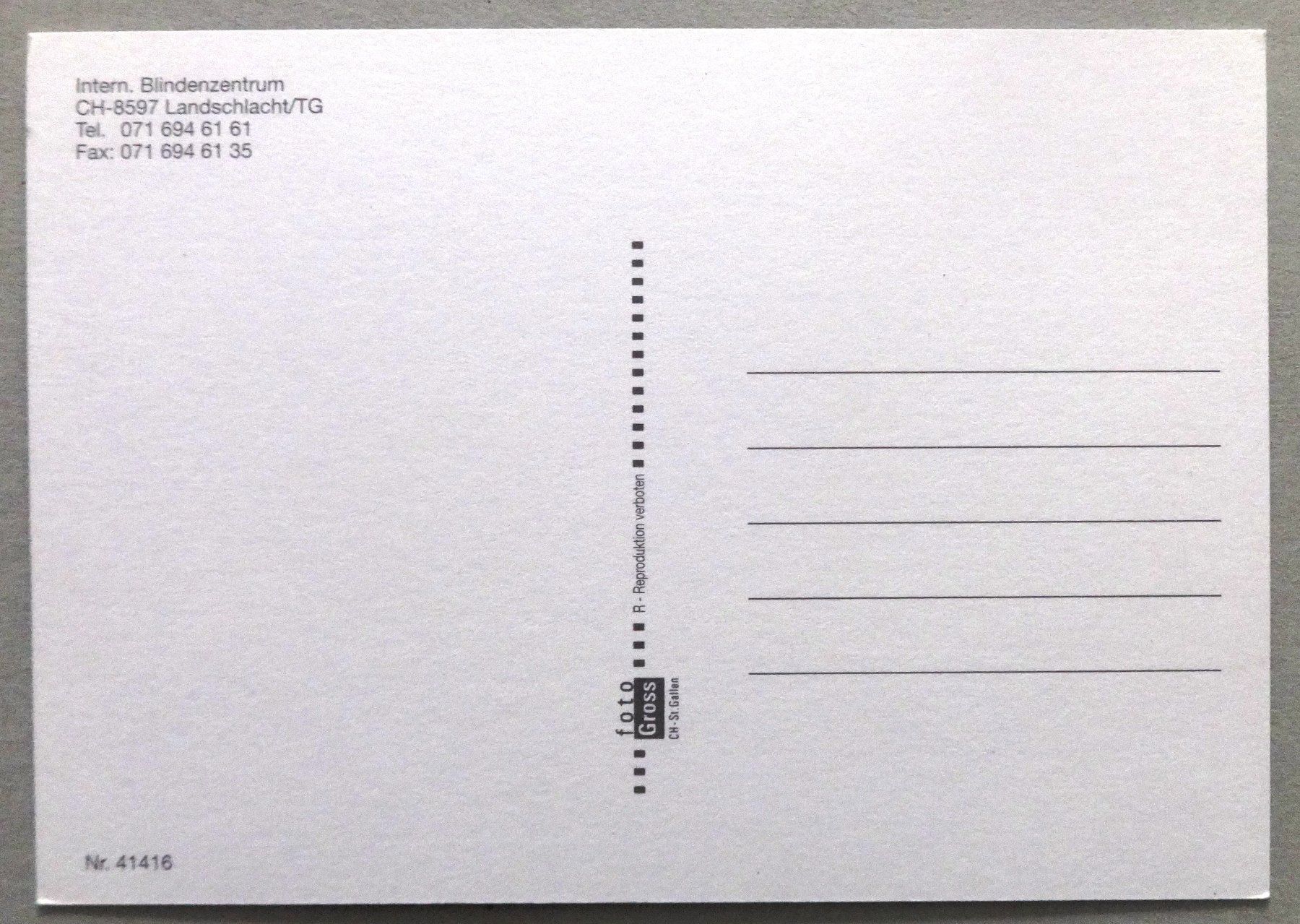 Cartoline postali: Intern. Blindenzentrum, Landschlacht/TG – Usato da Fétigny venduto da Billy2miny 1