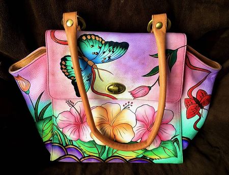 Original Anuschka Designer Handtasche Leder handbemalt *NEU*